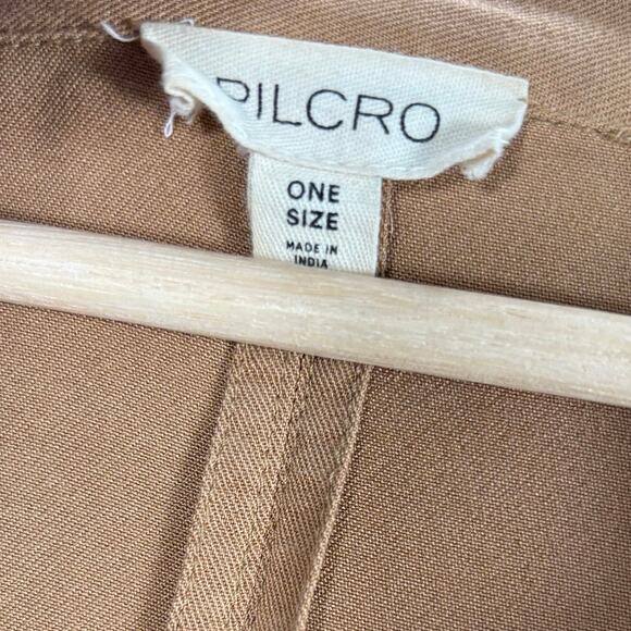 PILCRO Anthropologie ONE SIZE Viscose Utility Popover Jacket Coat Tan - Picture 9 of 11